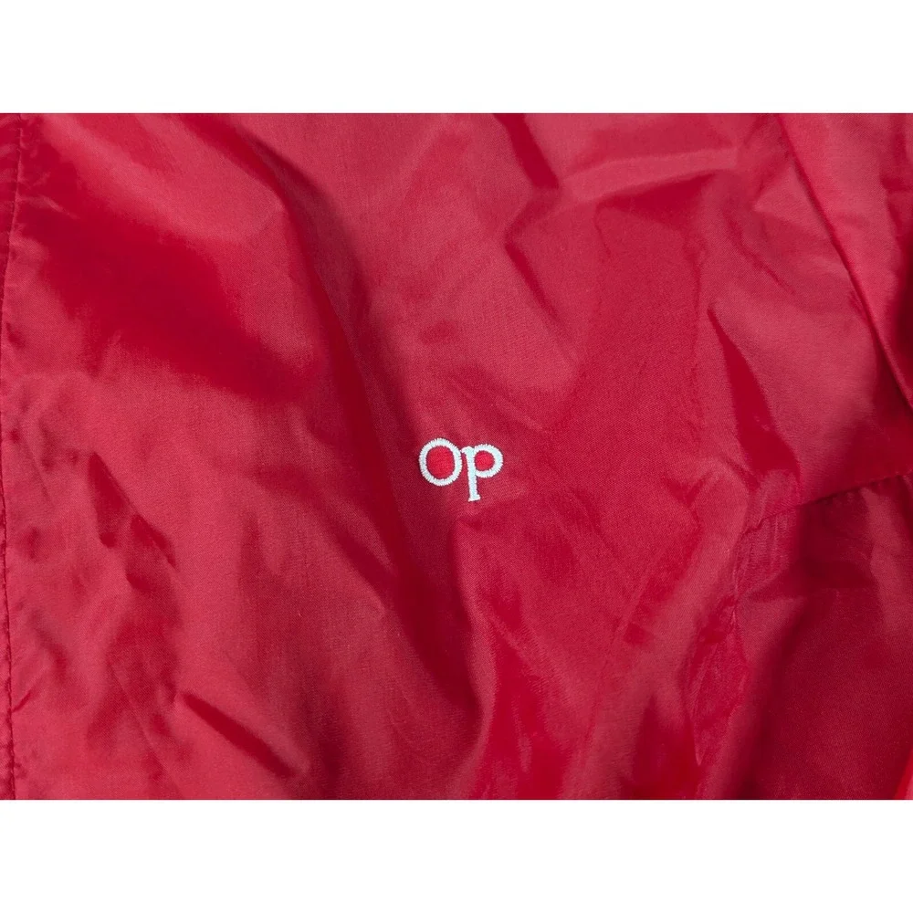 Vintage Ocean‎ Pacific OP 80s Red Windbreaker Jacket Mens Size Medium w/Hood